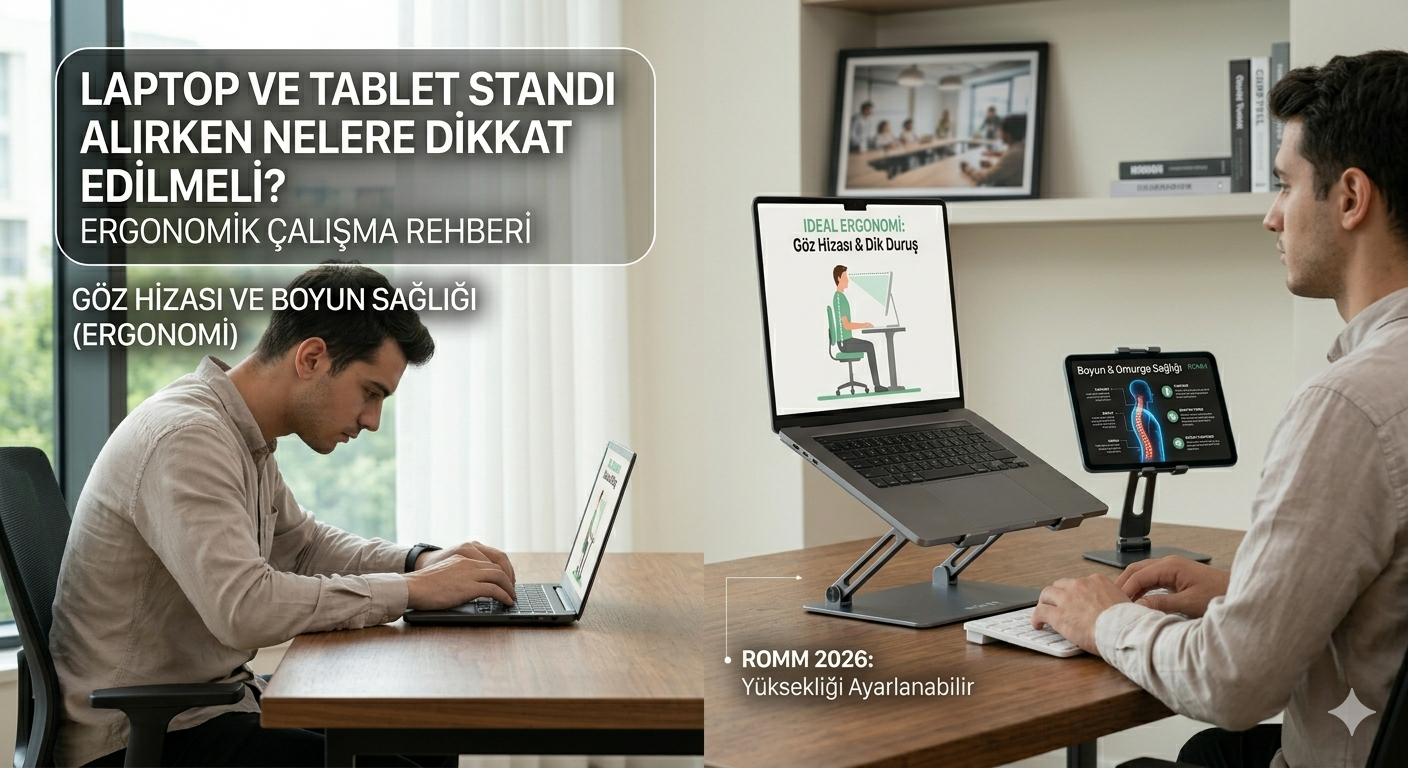 Laptop ve Tablet Standı Alırken Nelere Dikkat Edilmeli? Ergonomik Çalışma Rehberi