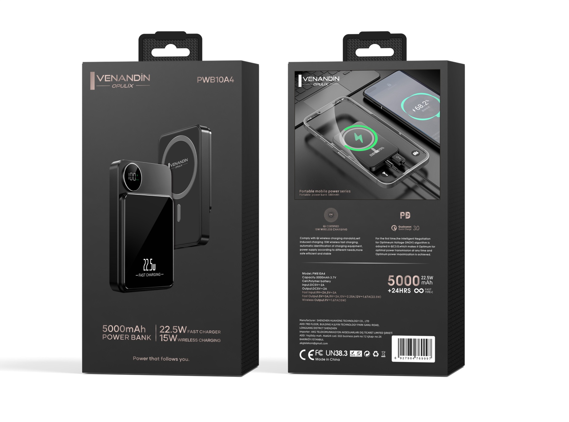 VENANDİN PWB10A4 22,5W 5000MAH POWERBANK