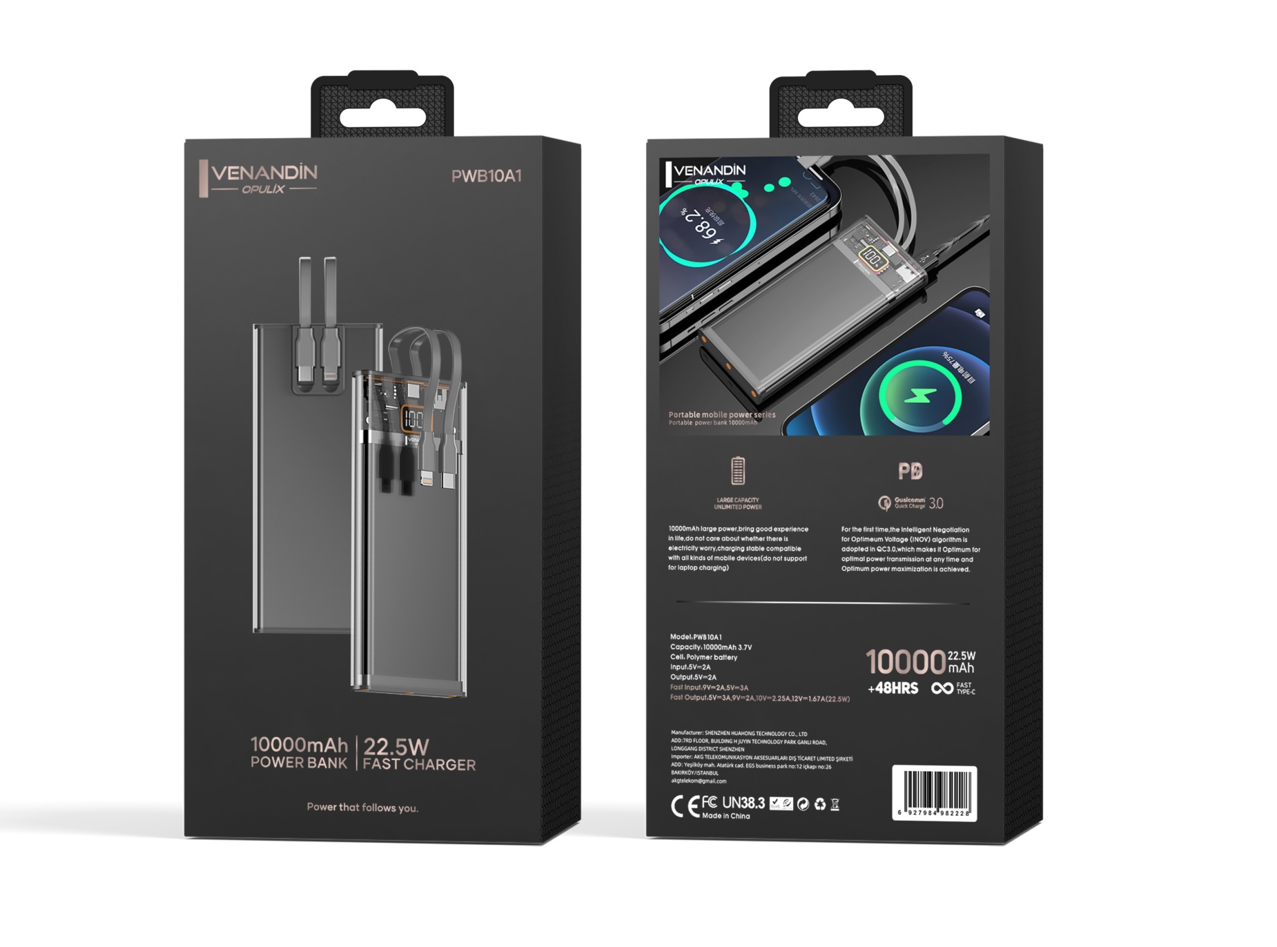 VENANDİN PWB10A1 22,5W 10,000MAH POWERBANK